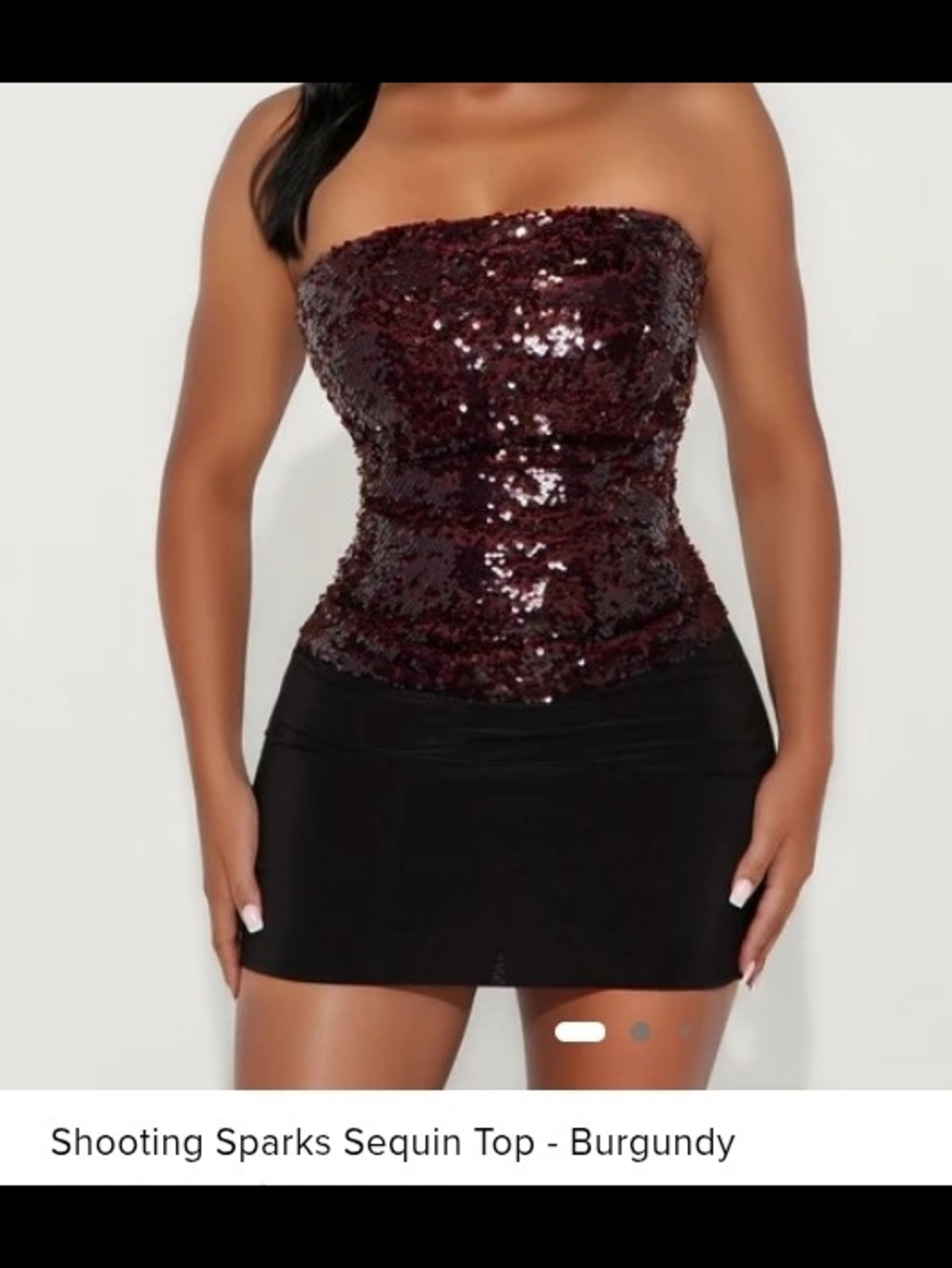 Strapless Burgundy Sequin Tube Top From Fashion Nova